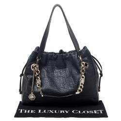 Pre Owned  Bvlgari Black Leather Monete Tote