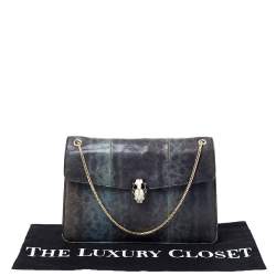 Bvlgari Green Karung Medium Serpenti Forever Shoulder Bag 
