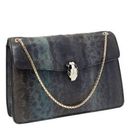 Bvlgari Green Karung Medium Serpenti Forever Shoulder Bag 