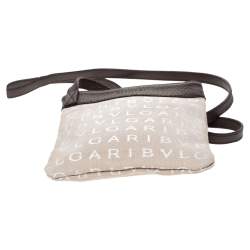 Pre Owned Bvlgari Brown/Beige Mania Canvas and Leather Crossbody Bag