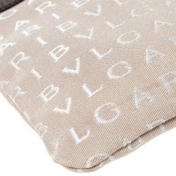 Pre Owned Bvlgari Brown/Beige Mania Canvas and Leather Crossbody Bag