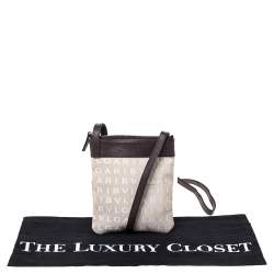 Pre Owned Bvlgari Brown/Beige Mania Canvas and Leather Crossbody Bag