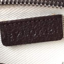 Pre Owned Bvlgari Brown/Beige Mania Canvas and Leather Crossbody Bag