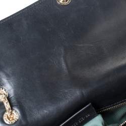 Bvlgari Black Leather Medium Serpenti Forever Flap Shoulder Bag