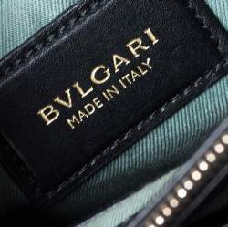 Bvlgari Black Leather Medium Serpenti Forever Flap Shoulder Bag