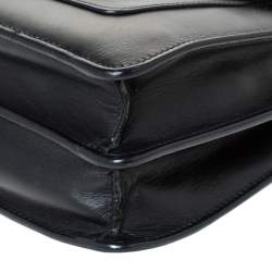 Bvlgari Black Leather Medium Serpenti Forever Flap Shoulder Bag