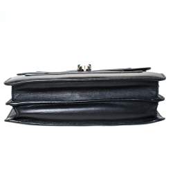 Bvlgari Black Leather Medium Serpenti Forever Flap Shoulder Bag