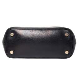 Pre Owned Bvlgari Black Leather Isabella Rossellini Top Handle Bag