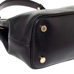Pre Owned Bvlgari Black Leather Isabella Rossellini Top Handle Bag