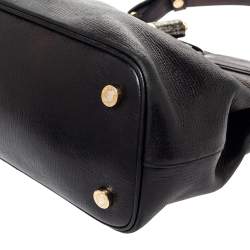 Pre Owned Bvlgari Black Leather Isabella Rossellini Top Handle Bag