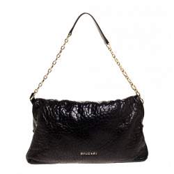 مملوكة مسبقًا Bvlgari Black Leather Small Leoni Shoulder Bag