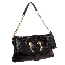 مملوكة مسبقًا Bvlgari Black Leather Small Leoni Shoulder Bag