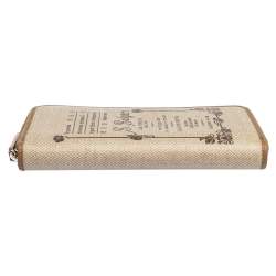 Bvlgari Beige/Brown Printed Coated Canvas Zip Around Wallet