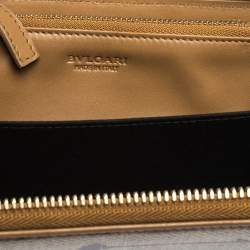 Bvlgari Beige/Brown Printed Coated Canvas Zip Around Wallet