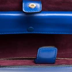 Bvlgari Blue Leather Small Serpenti Scaglie Tote