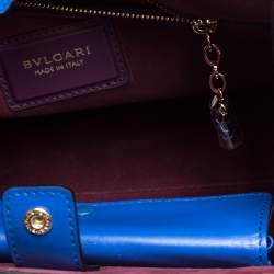 Bvlgari Blue Leather Small Serpenti Scaglie Tote