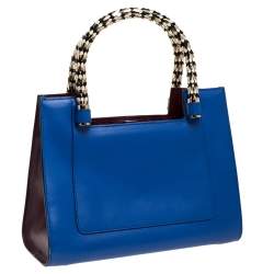 Bvlgari Blue Leather Small Serpenti Scaglie Tote