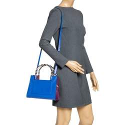 Bvlgari Blue Leather Small Serpenti Scaglie Tote