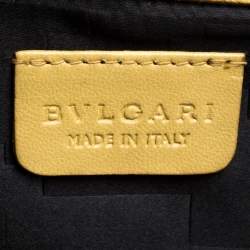 Bvlgari Gold Satin Leoni Flap Clutch