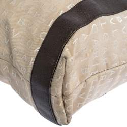 Bvlgari Beige/Brown Logo Mania Canvas and Leather Tote