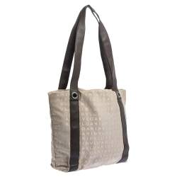 Bvlgari Beige/Brown Logo Mania Canvas and Leather Tote