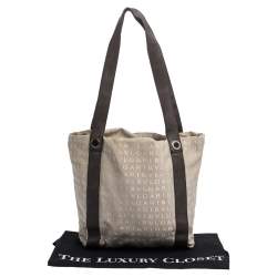 Bvlgari Beige/Brown Logo Mania Canvas and Leather Tote