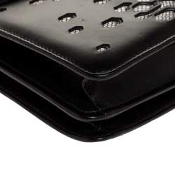 Pre Owned Bvlgari Black/Silver Leather Serpenti Forever Shoulder Bag