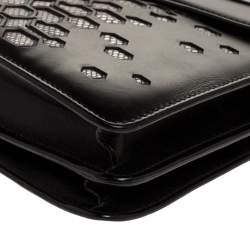 Pre Owned Bvlgari Black/Silver Leather Serpenti Forever Shoulder Bag