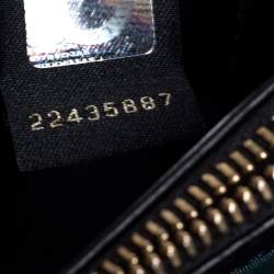 Pre Owned Bvlgari Black/Silver Leather Serpenti Forever Shoulder Bag