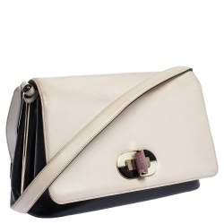 Bvlgari Beige/Black Leather Icona Shoulder Bag