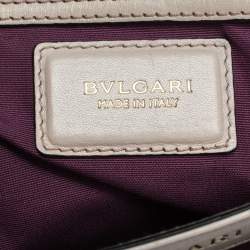 Bvlgari Beige/Black Leather Icona Shoulder Bag