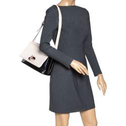 Bvlgari Beige/Black Leather Icona Shoulder Bag