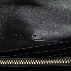 Bvlgari Black Leather Double Ring Flap Continental Wallet
