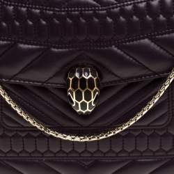 Pre Owned حقيبة كتف بلغاري فوريفر سيربينتي جلد سكالي متوسطة جلد مبطنة خضراء