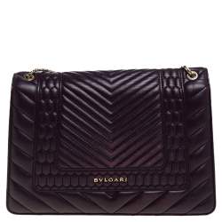 Pre Owned حقيبة كتف بلغاري فوريفر سيربينتي جلد سكالي متوسطة جلد مبطنة خضراء