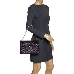 Pre Owned حقيبة كتف بلغاري فوريفر سيربينتي جلد سكالي متوسطة جلد مبطنة خضراء