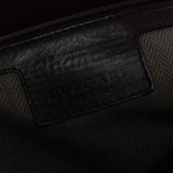 Bvlgari Olive Green/Brown Canvas and Leather Chandra Hobo
