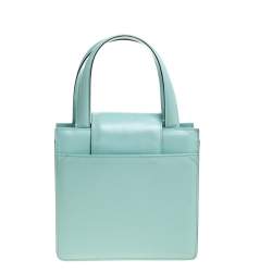Bvlgari Mint Green Leather Top Handle Bag