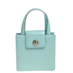 Bvlgari Mint Green Leather Top Handle Bag