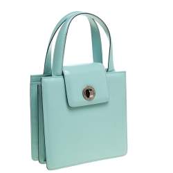 Bvlgari Mint Green Leather Top Handle Bag