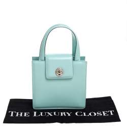 Bvlgari Mint Green Leather Top Handle Bag