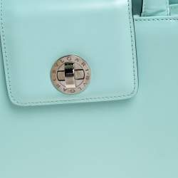 Bvlgari Mint Green Leather Top Handle Bag