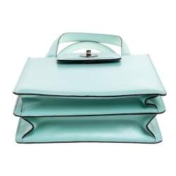 Bvlgari Mint Green Leather Top Handle Bag
