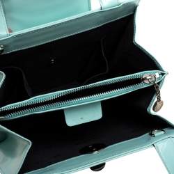 Bvlgari Mint Green Leather Top Handle Bag