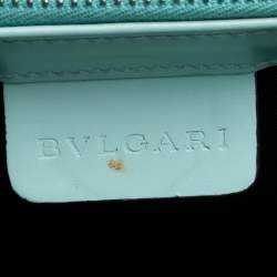 Bvlgari Mint Green Leather Top Handle Bag