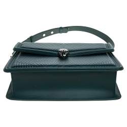 Pre Owned حقيبة كتف بلغاري فوريفر سيربينتي جلد سكالي متوسطة جلد مبطنة خضراء