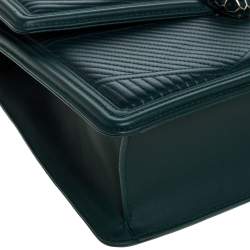 Pre Owned حقيبة كتف بلغاري فوريفر سيربينتي جلد سكالي متوسطة جلد مبطنة خضراء