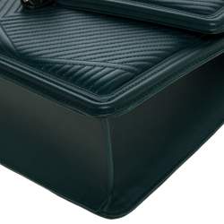 Pre Owned حقيبة كتف بلغاري فوريفر سيربينتي جلد سكالي متوسطة جلد مبطنة خضراء