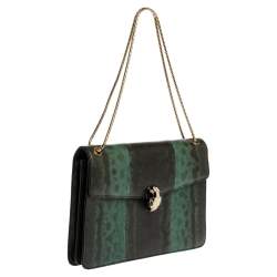 مملوكة مسبقًا Bvlgari Green Karung Medium Serpenti Forever Shoulder Bag