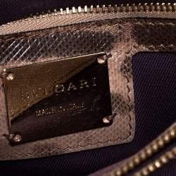 Bvlgari Beige Karung Medium Serpenti Forever Flap Shoulder Bag 